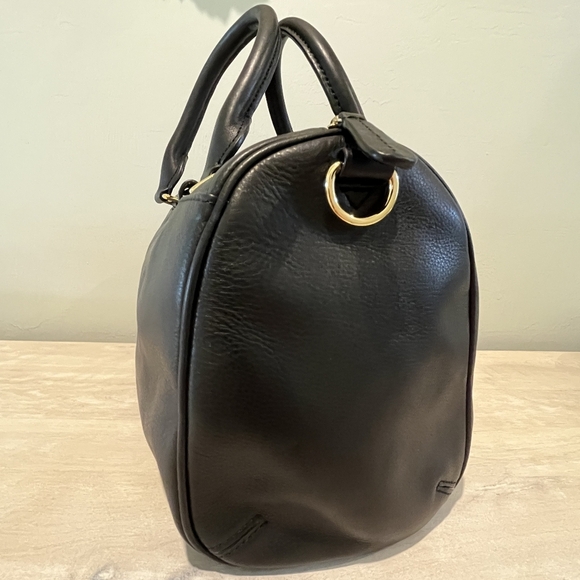 Beautiful UGG Pebbled Black Leather Satchel With Goldtone Hardware  NWOT - Picture 6 of 15